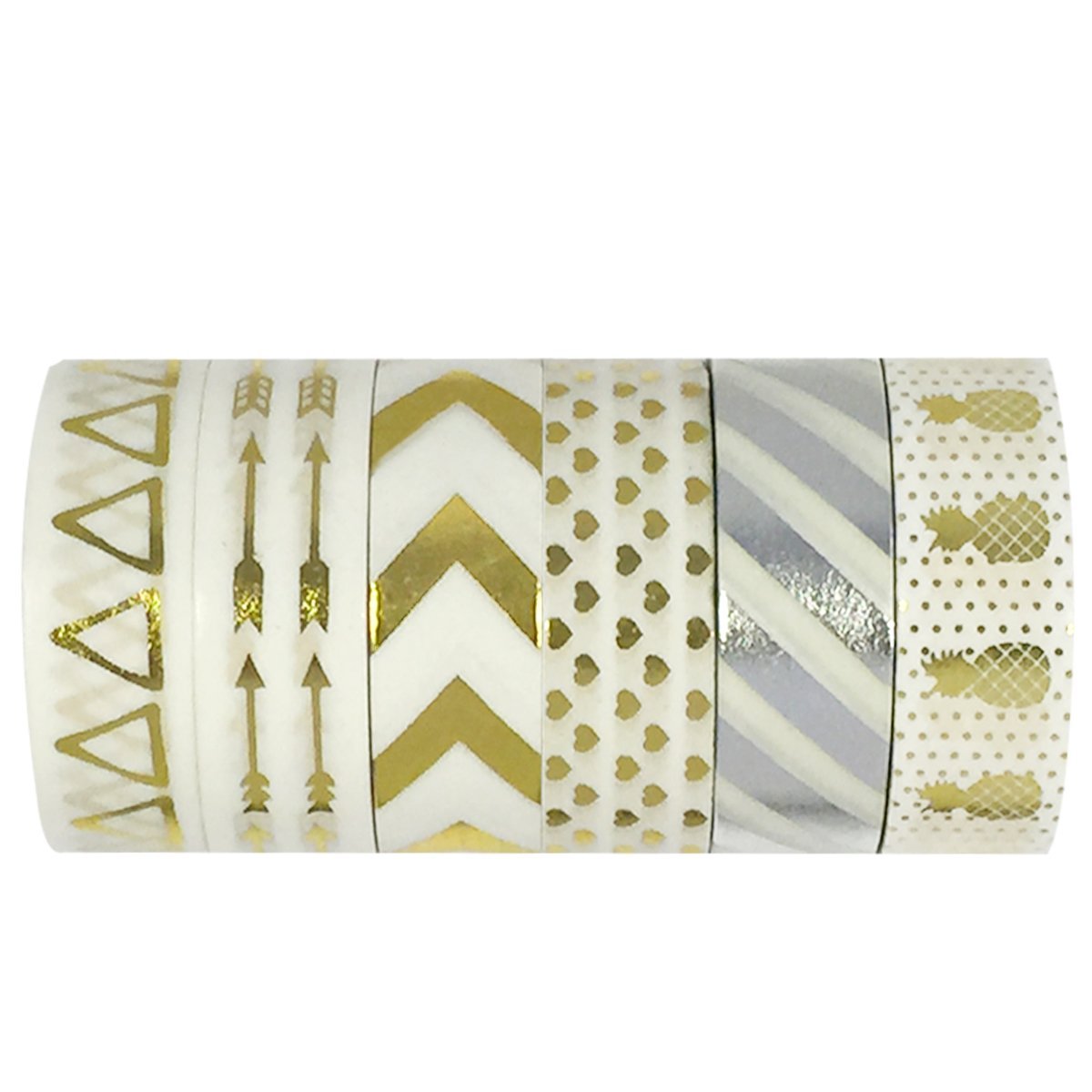 Wrapables Gold Foil & White Washi Tapes Decorative Masking Tapes (AD101),  set of 6 - Yahoo Shopping