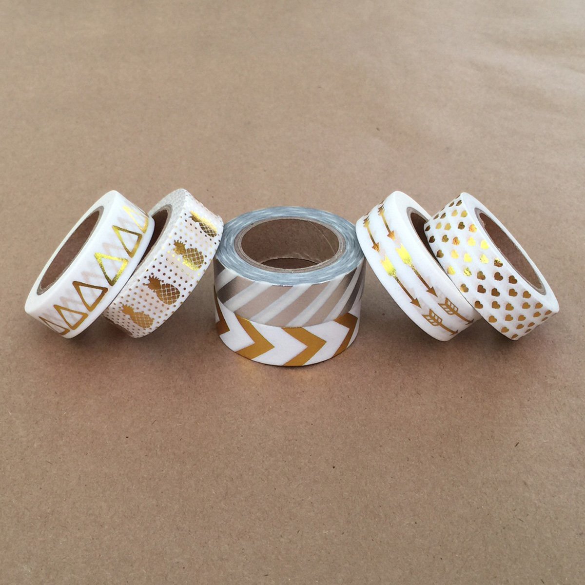 Wrapables Washi Tapes Decorative Masking Tapes, Set of 6