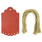 Wrapables 50 Gift Tags/Kraft Hang Tags with Free Cut Strings for Gifts, Crafts & Price Tags, Large Scalloped Edge