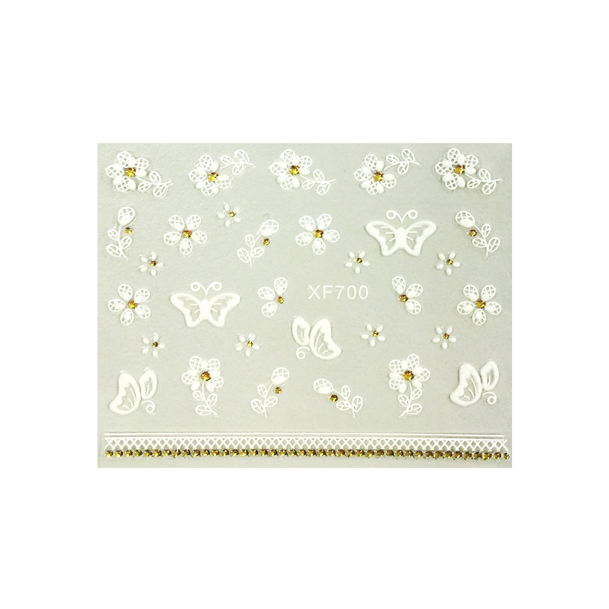 Wrapables Fingernail Stickers Nail Art Nail Stickers Self-Adhesive Nail Stickers 3D Nail Decals - Flowers, Hearts & Butterflies (3 designs/6 sheets)