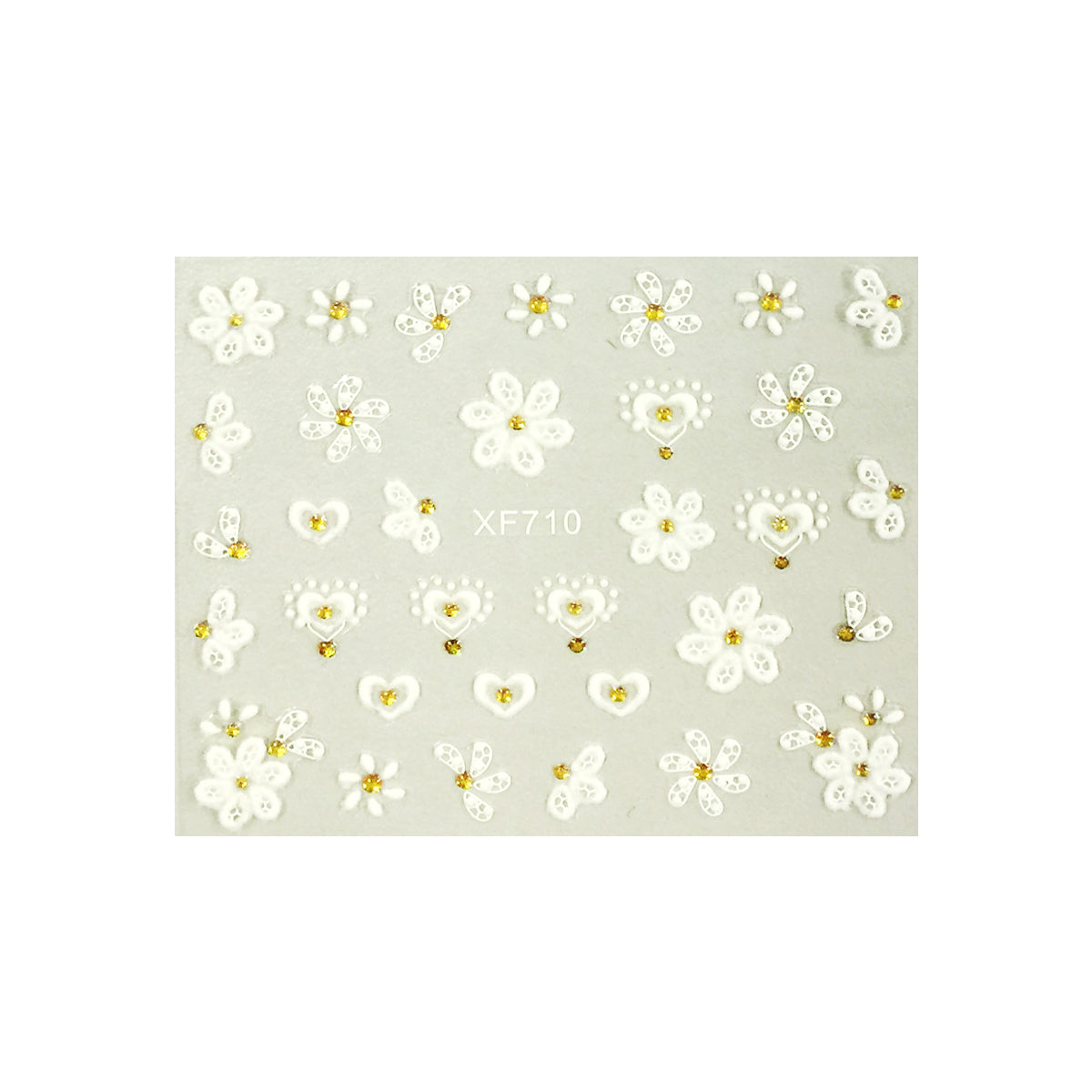 Wrapables Fingernail Stickers Nail Art Nail Stickers Self-Adhesive Nail Stickers 3D Nail Decals - Flowers, Hearts & Butterflies (3 designs/6 sheets)