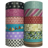 Wrapables Washi Tapes Decorative Masking Tapes, Set of 12