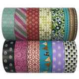 Wrapables Washi Tapes Decorative Masking Tapes, Set of 12