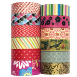 Wrapables Washi Tapes Decorative Masking Tapes, Set of 12