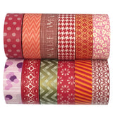 Wrapables Washi Tapes Decorative Masking Tapes, Set of 12