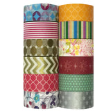 Wrapables Washi Tapes Decorative Masking Tapes, Set of 12