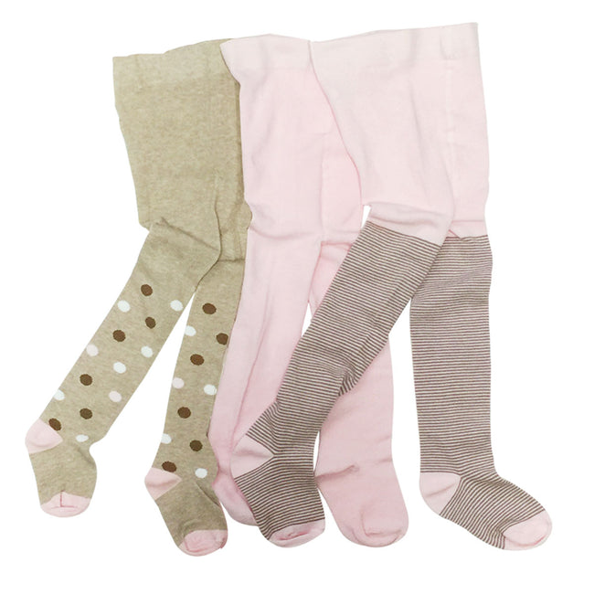 Wrapables Party Time Cotton Tights for Girls (Set of 3), 1-2 Years