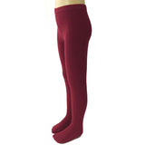 Wrapables Burgundy and Gray Cotton Diamond Weave Knit Tights for Girls (Set of 2)