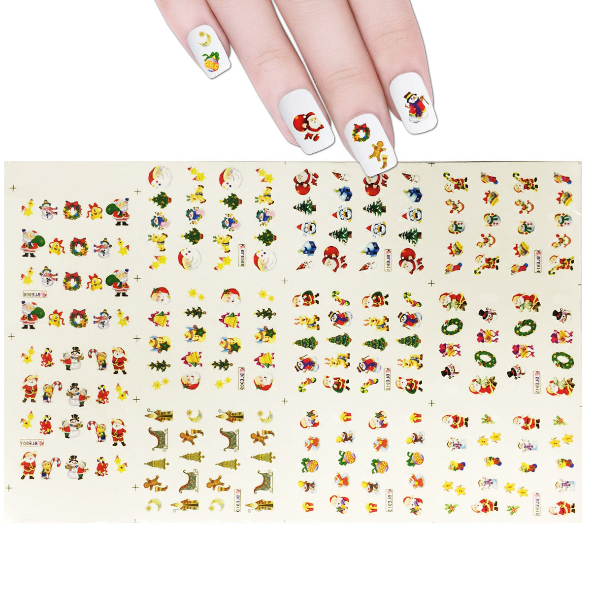 Wrapables Fingernail Tattoo Christmas Nail Art (11 Designs/220 Nail Tattoos)