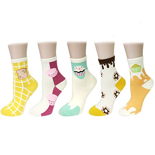 Wrapables Fun Designs Crew Socks for Women (Set of 5)