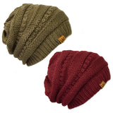 Wrapables Slouchy Winter Beanie Cap Hat Set of 2