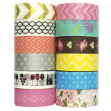 Wrapables Washi Tapes Decorative Masking Tapes, Set of 12