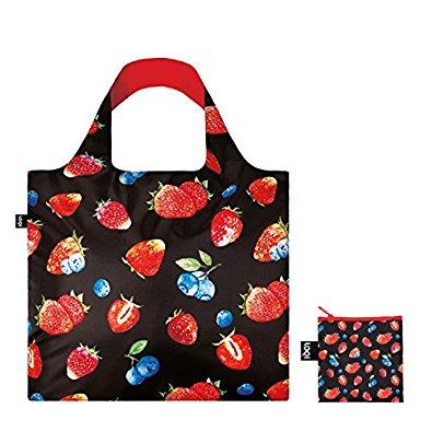LOQI Juicy Strawberries Reusable Shopping Bag
