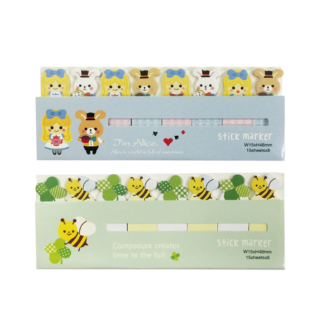 Wrapables Bookmark Flag Tab Sticky Markers (Set of 2), Alice and Bees