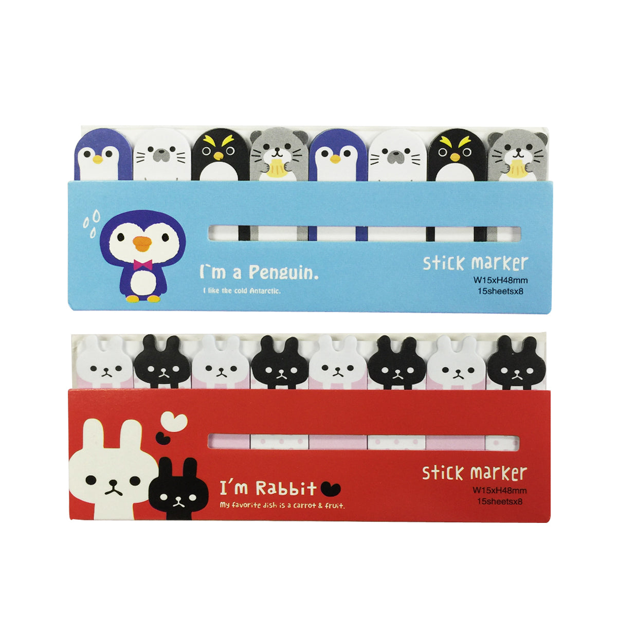 Wrapables® Bookmark Flag Tab Sticky Markers (Set Of 2), Cute