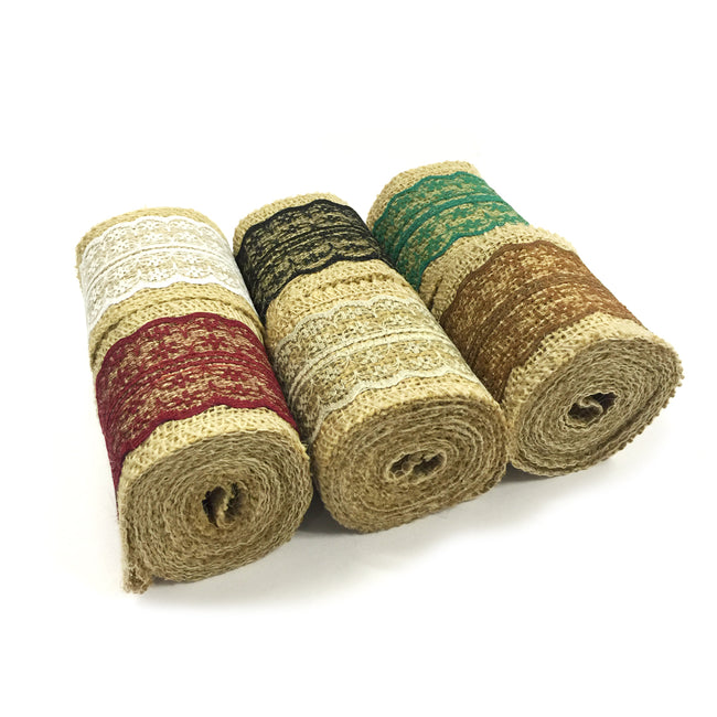 Wrapables Hessian Burlap with Lace Ribbon