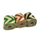 Wrapables Chevron Burlap Ribbon 2.5 Inch Width x 2 Yards Length (Set of 3), Black/Red/Green