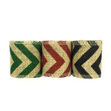 Wrapables Chevron Burlap Ribbon 2.5 Inch Width x 2 Yards Length (Set of 3), Black/Red/Green