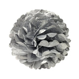 Wrapables Set of 21 Tissue Honeycomb Ball and Pom Pom Party Decorations, Silver and White