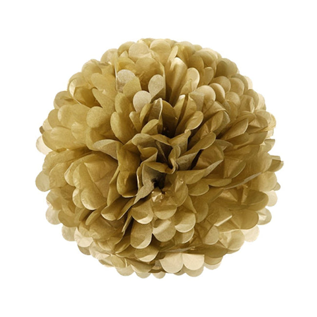 Wrapables Set of 21 Tissue Honeycomb Ball and Pom Pom Party Decorations, Gold and White