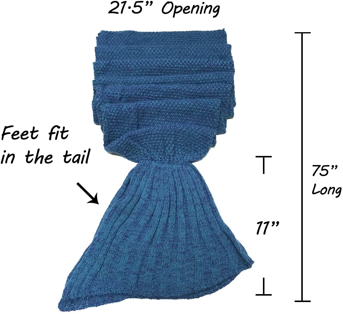 Wrapables Soft Knitted Mermaid Tail Blanket for Adults