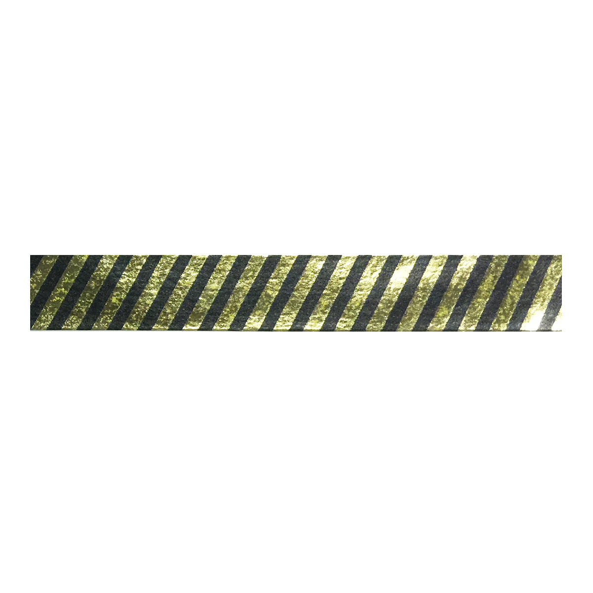 Wrapables Colorful Washi Masking Tape, Metallic Gold Diagonal Stripes on Yellow