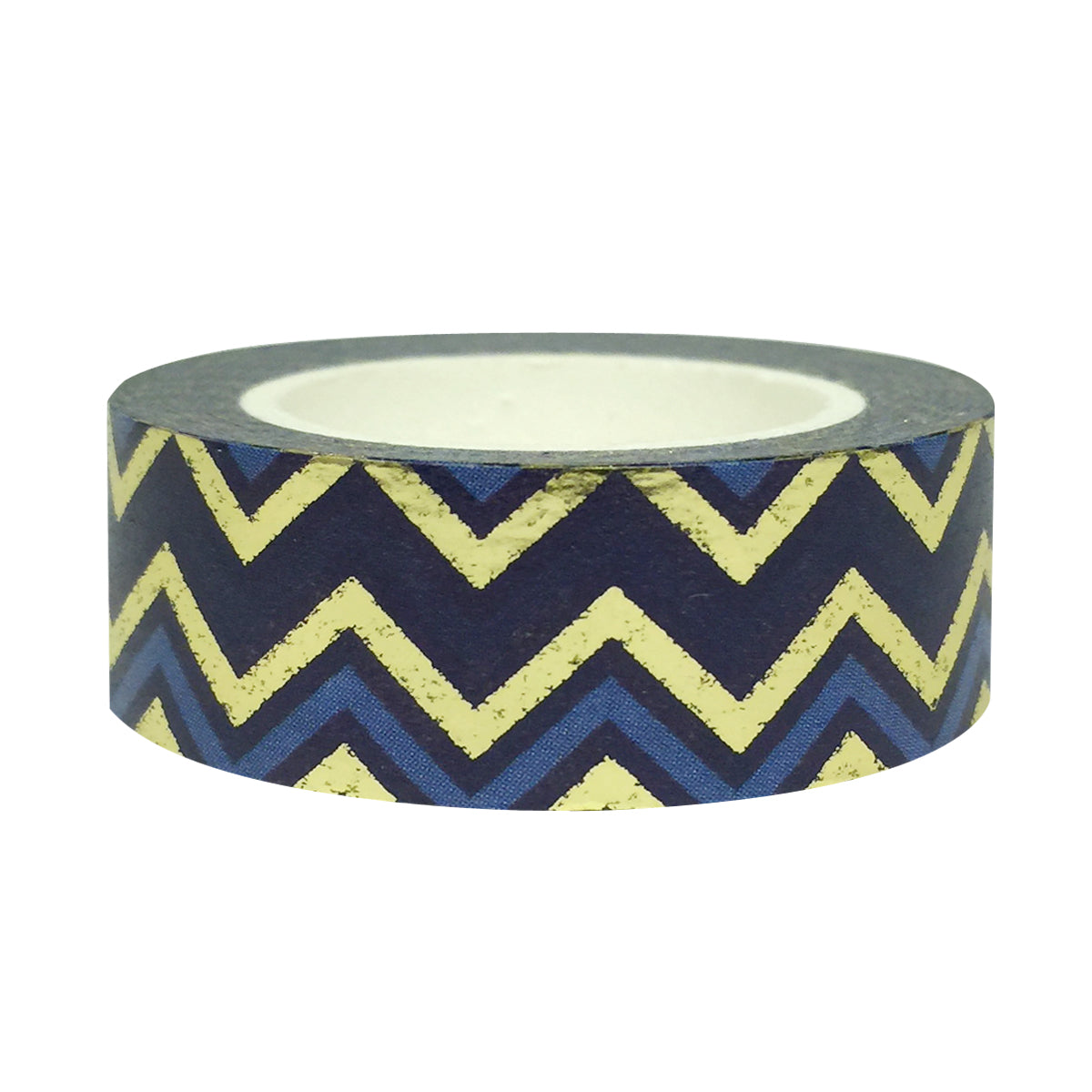 Wrapables Colorful Washi Masking Tape, Midnight Passion Chevron, Blue