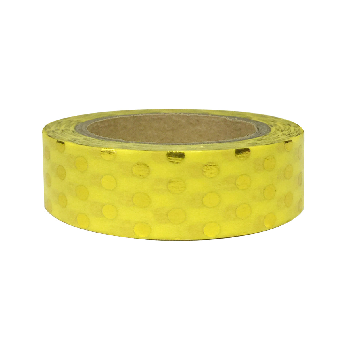 Wrapables Colorful Washi Masking Tape, Metallic Gold Diagonal Stripes on Yellow