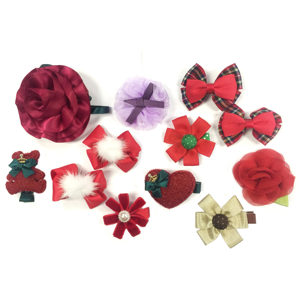 Wrapables Red and Bold Hair Clips (Set of 12)