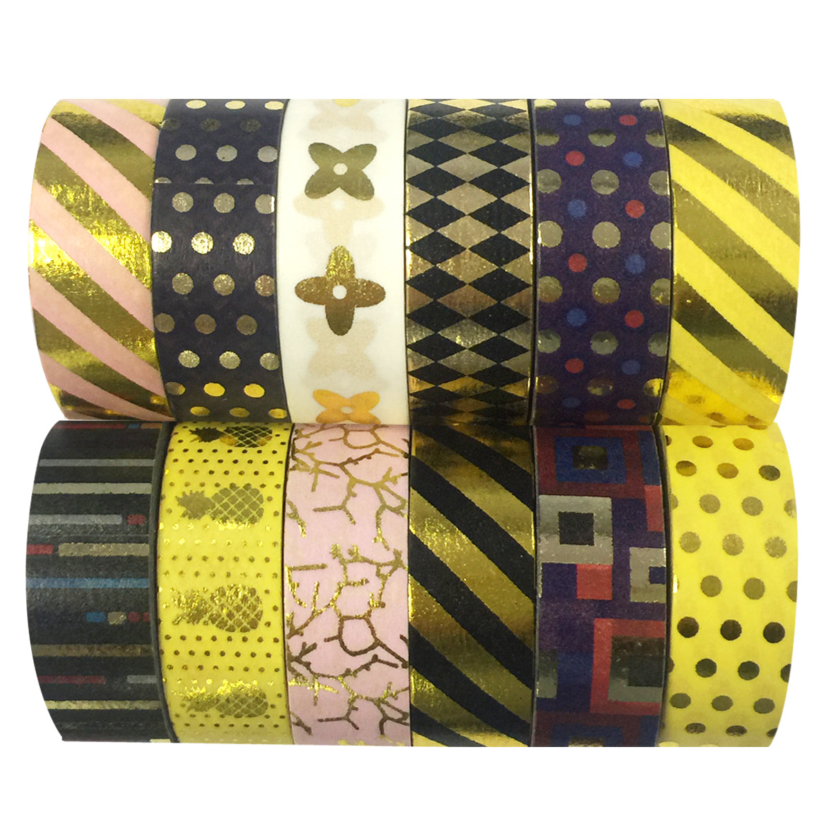 Wrapables  Washi Tapes Decorative Masking Tapes, Set of 12