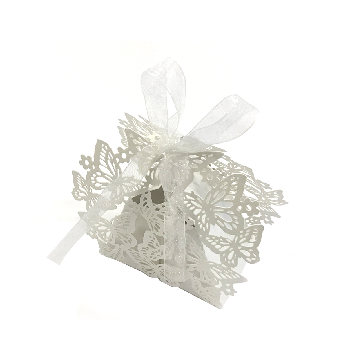 Wrapables Butterflies Wedding Party Favor Boxes Gift Boxes with Ribbon (Set of 50)