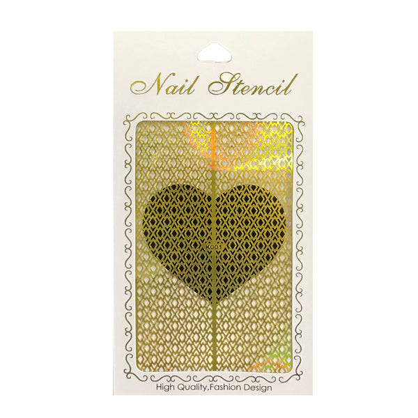 Wrapables Gold Nail Art Guide Large Nail Stencil Sheet