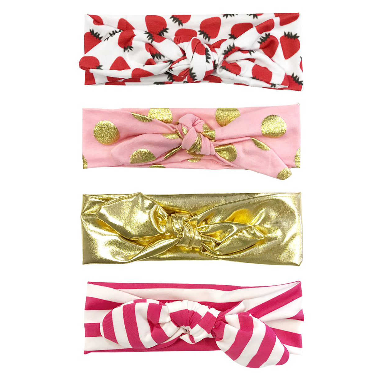 Wrapables Girls Boho Knotted Headband Headwrap (Set of 4)