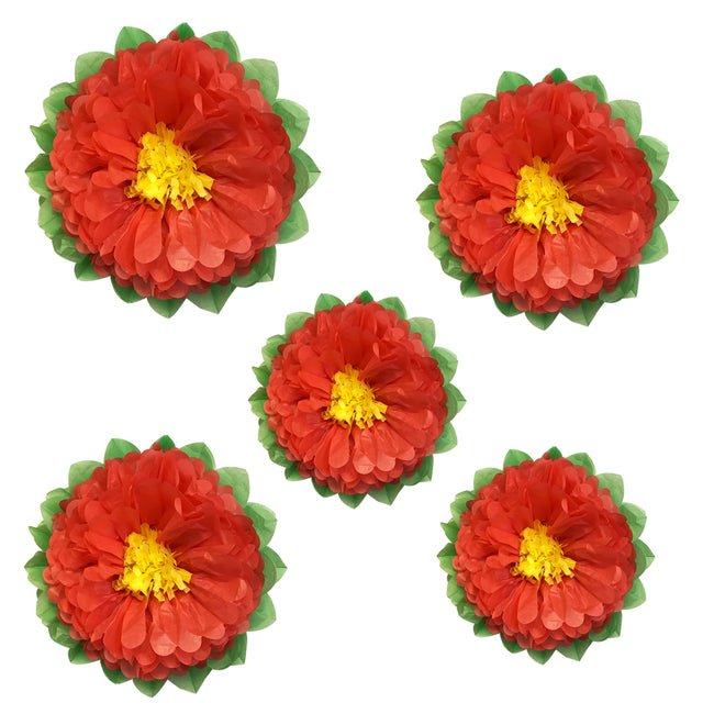 Wrapables Set of 5 Tissue Flower Pom Poms Party Decorations