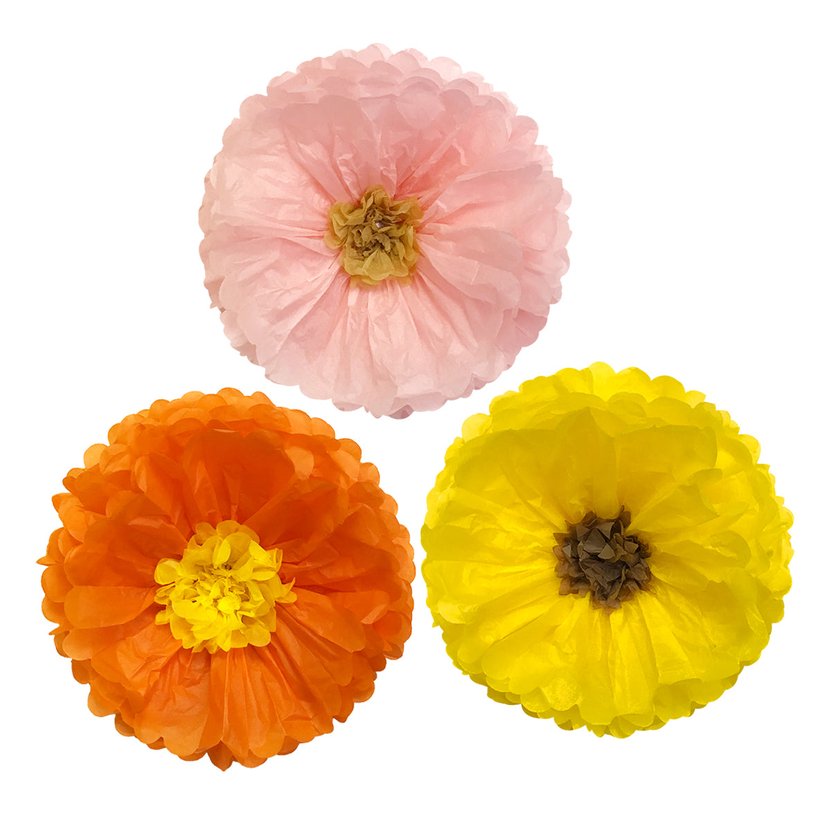 Wrapables Set of 3 Tissue Flower Pom Poms Party Decorations for Weddings, Birthday Parties Baby Showers and Nursery Decor