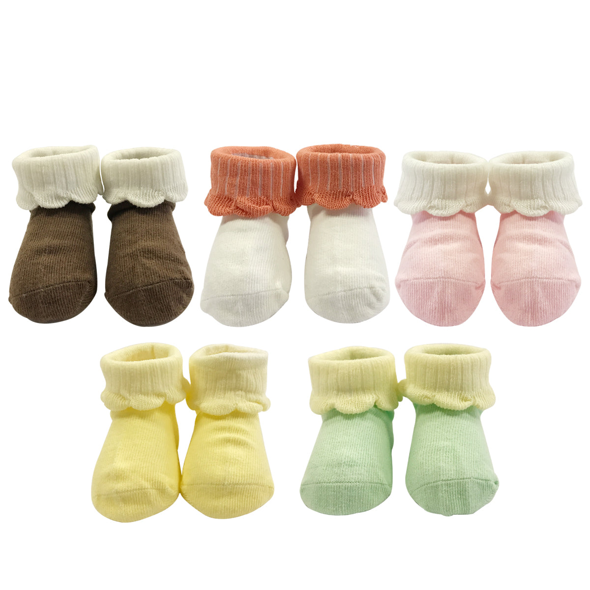 Wrapables Macaroon Color Baby Socks (Set of 5)