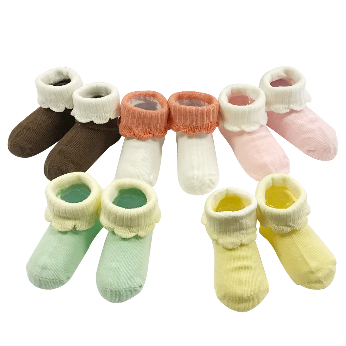 Wrapables Macaroon Color Baby Socks (Set of 5)