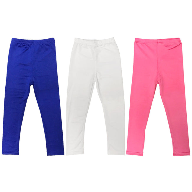 Wrapables Microfiber Legging Tights for Girls (Set of 3)