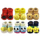 Wrapables Cute 3D Cartoon Anti-Skid Baby Booties Sock Slipper Shoes (Set of 6)