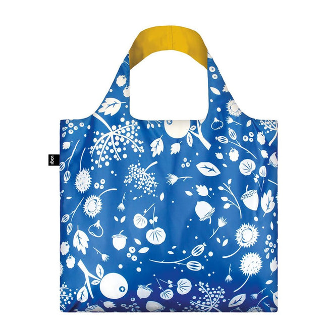 LOQI Seed Reusable Shopping Bags (Set of 3), Coral Bell, Cornflower, Teal