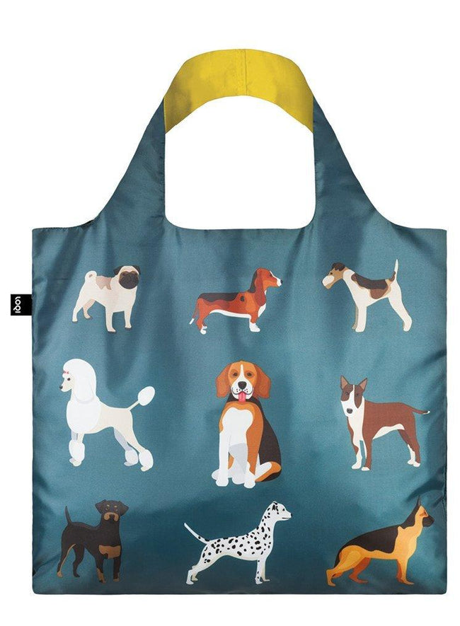 LOQI Cats & Dogs Woof Reusable Shopping Bag