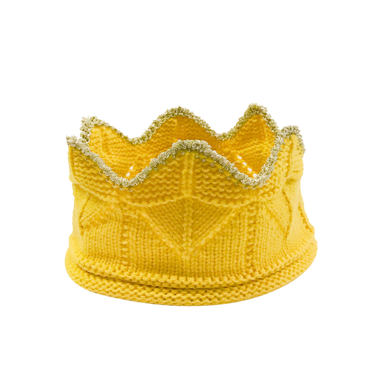 Wrapables Baby Boy & Girl Birthday Party Crochet Knitted Crown Headband Hat with Gold Trim