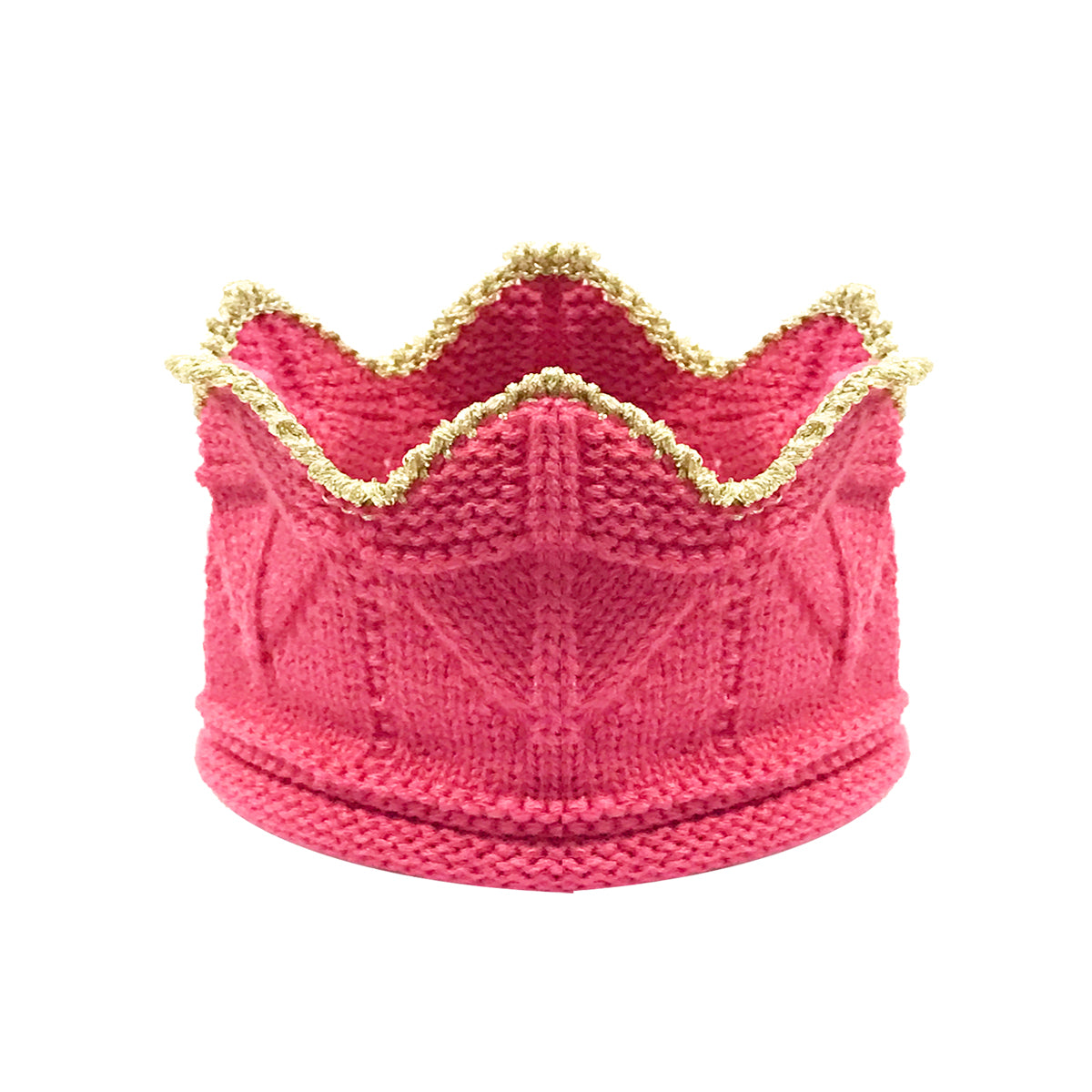 Wrapables Baby Boy & Girl Birthday Party Crochet Knitted Crown Headband Hat with Gold Trim