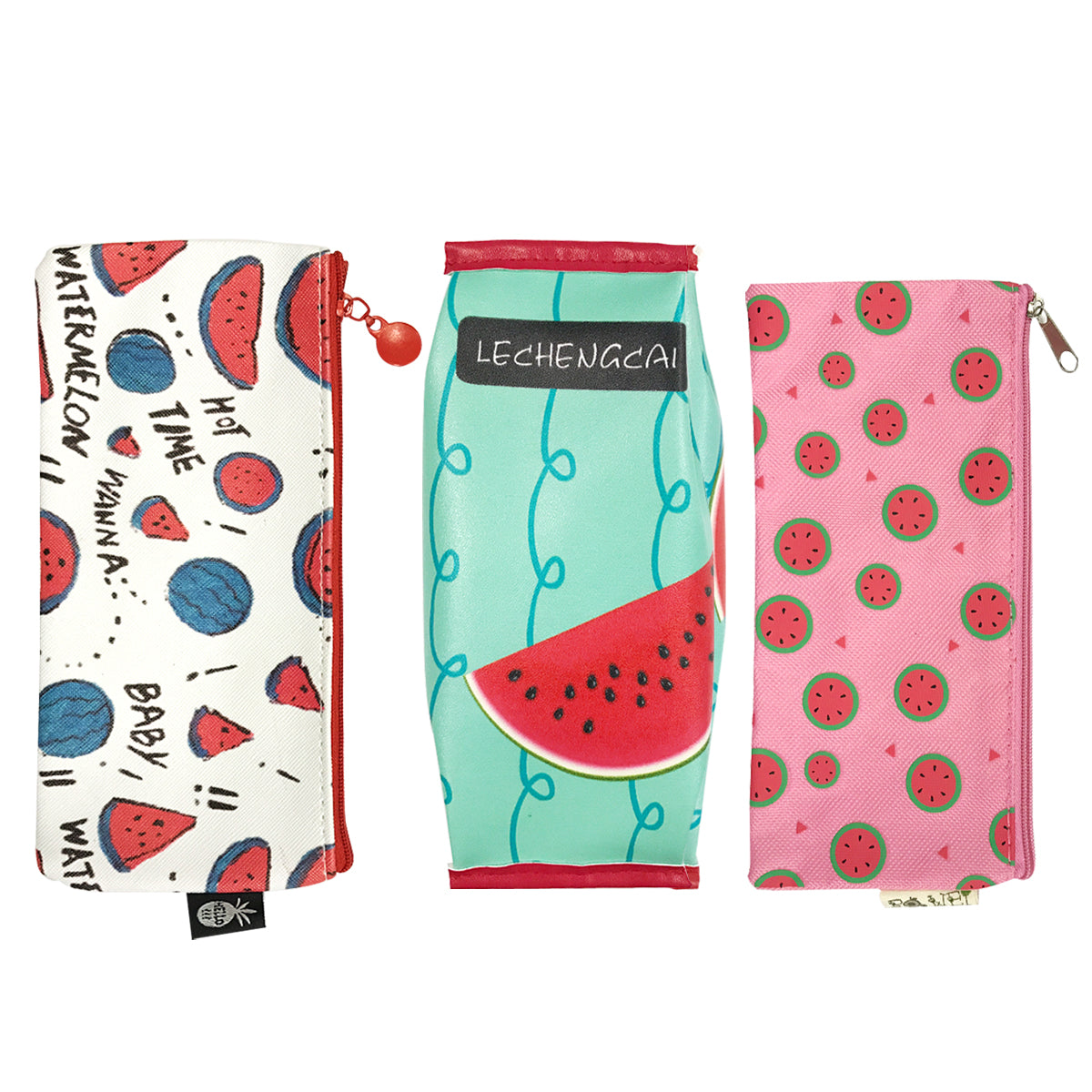 Wrapables Trendy Food Pencil Case and Stationery Pouches (Set of 3)