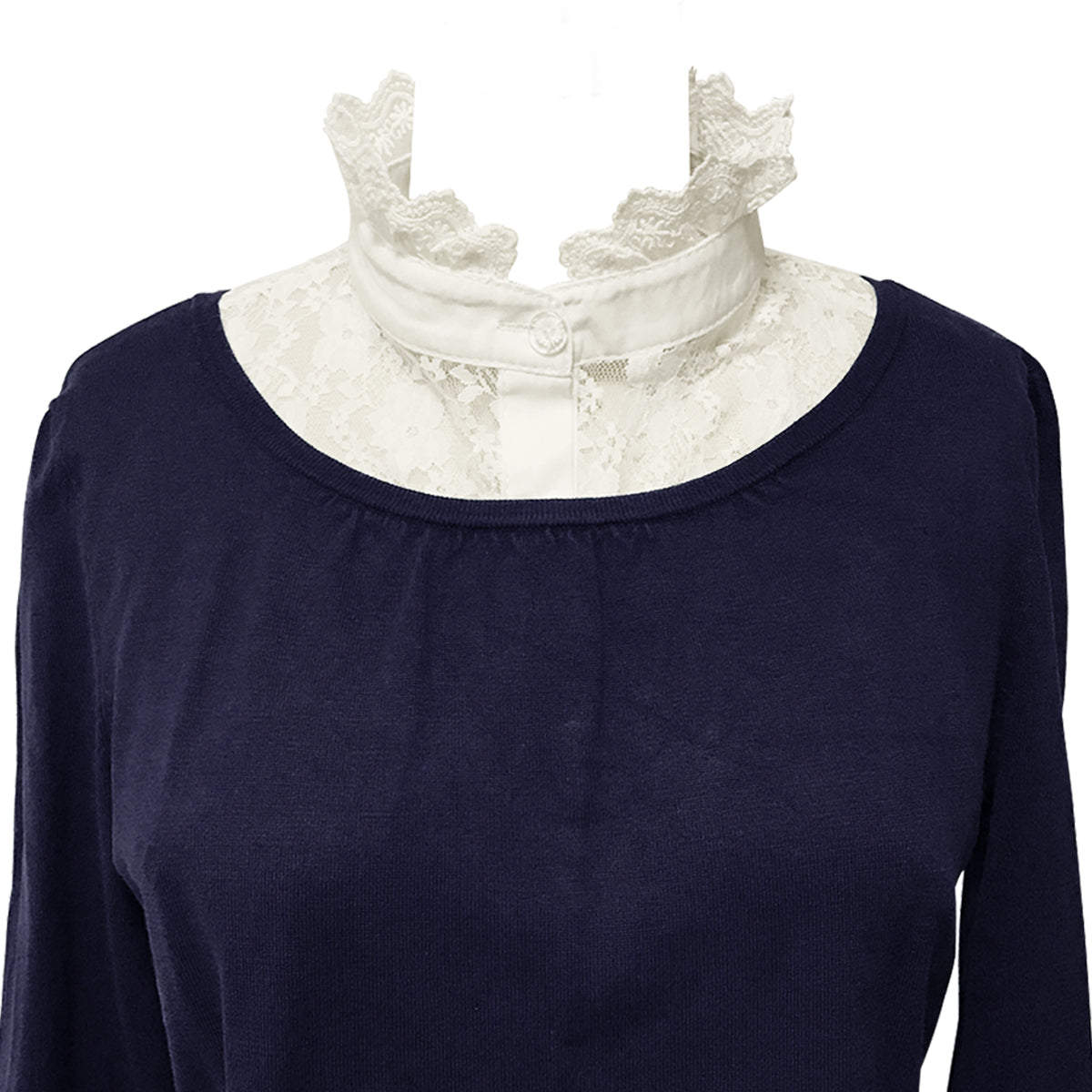 Wrapables Vintage Floral Lace Fake Collar Half Shirt