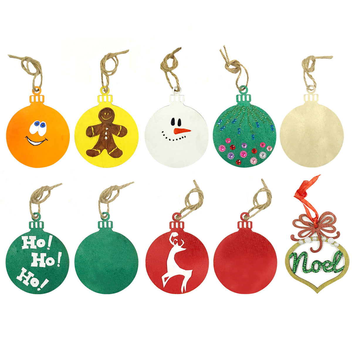 Wrapables Christmas Inspiration Wooden Ornament Hanging Tags (Set of 16)