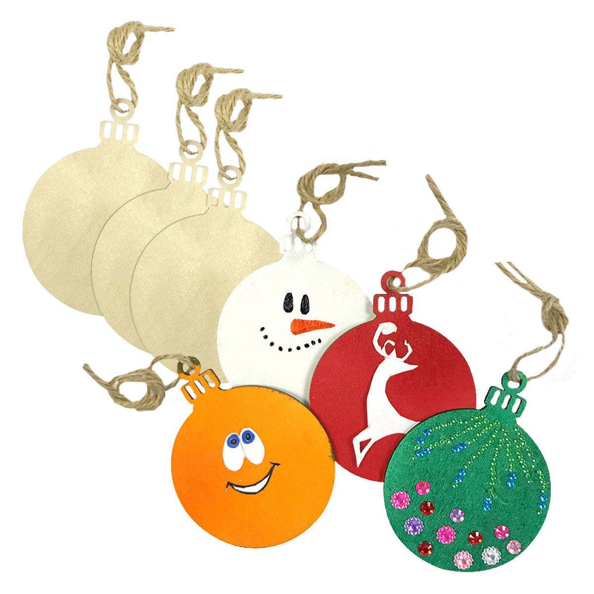 Wrapables Christmas Inspiration Wooden Ornament Hanging Tags (Set of 16)