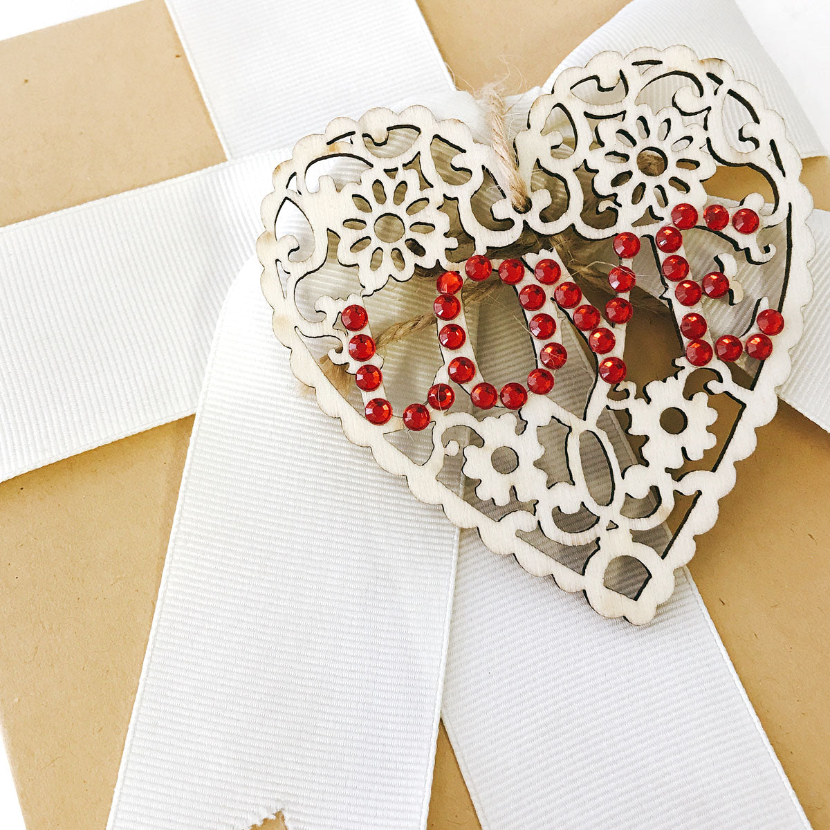 Wrapables Wooden Heart Ornament Hanging Love Decoration (Set of 20)