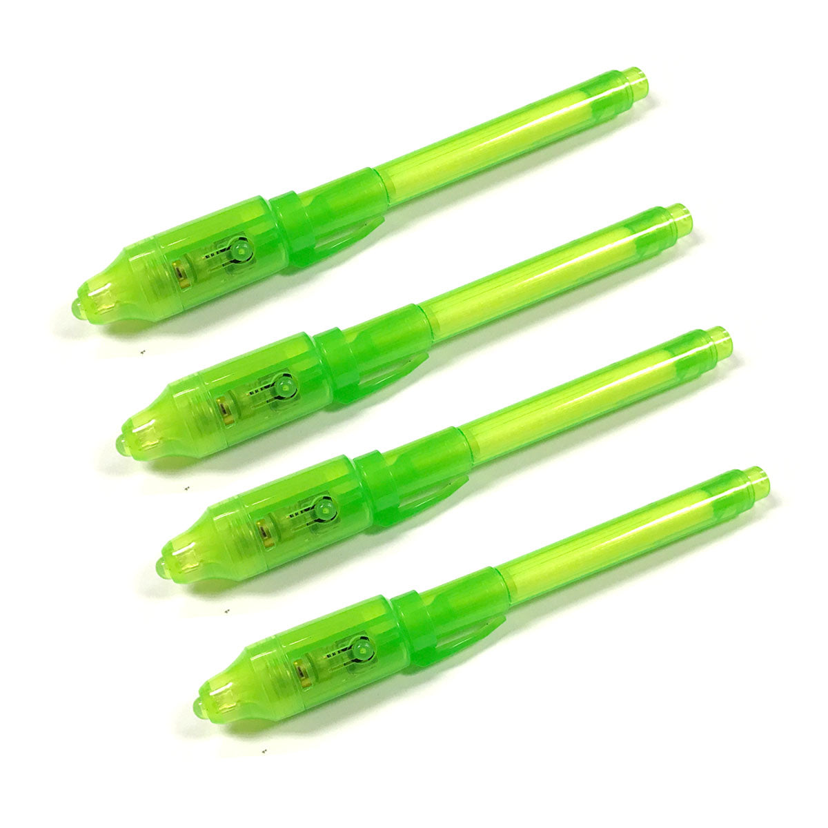 Wrapables Invisible Ink Pen with UV Light, Spy Pen for Writing Secret Messages (Set of 4) Set of 4, Green