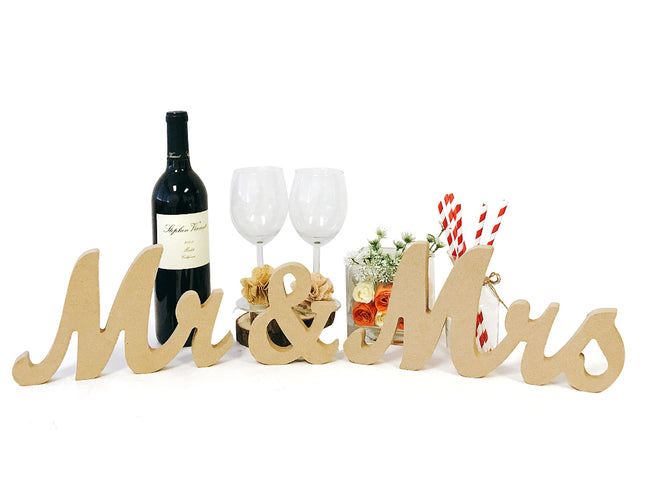Wrapables? Mr & Mrs Elegant Wooden Letter Wedding Sign, Party Decoration for Photos and Table